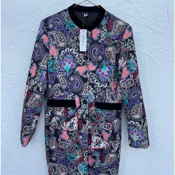 OC Order Plus Womens Carlisle Paisley Stylish Printed Coat Multicolor Sz Large - Picture 15 of 15